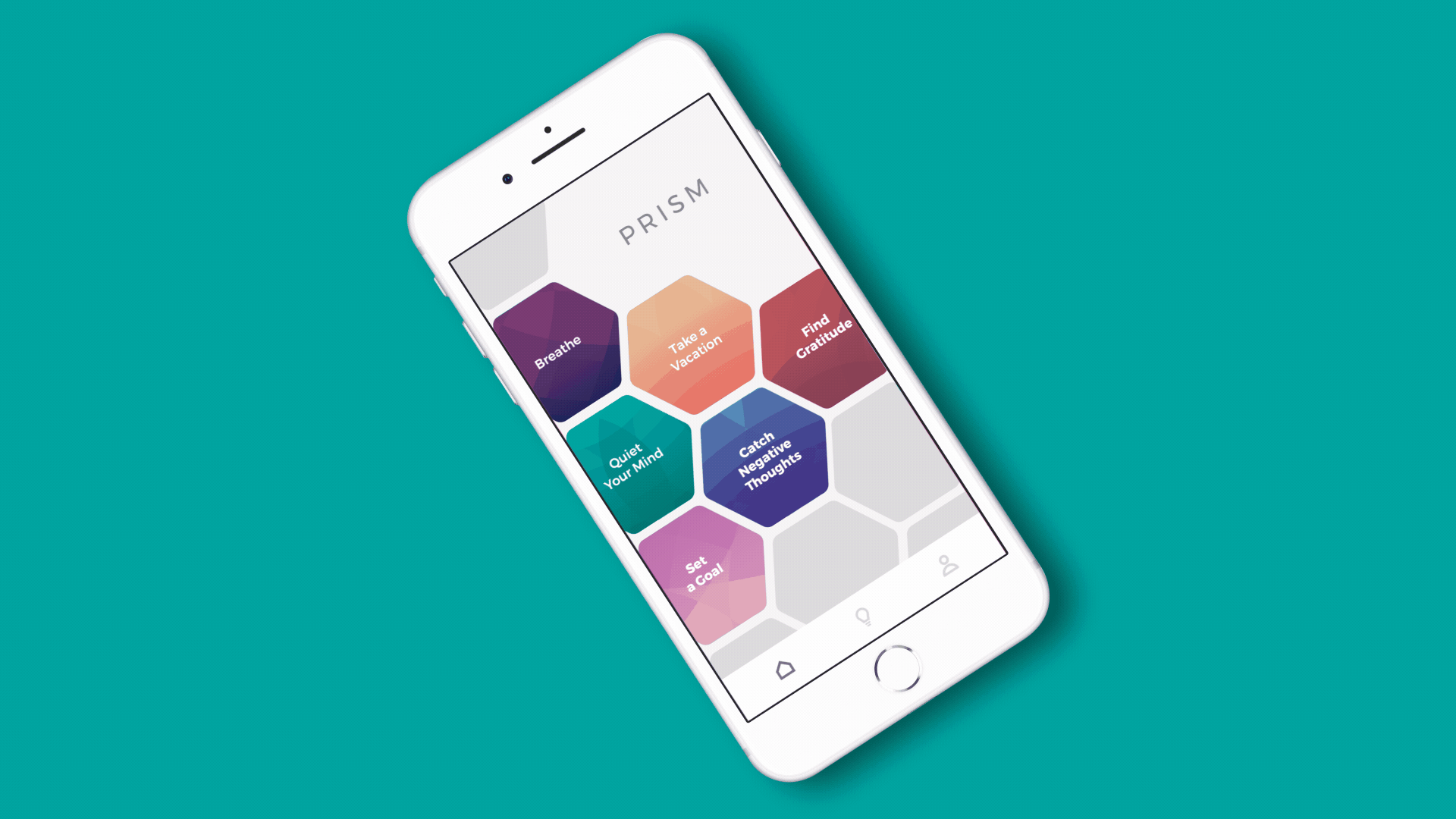 Animated GIF of a breathing exercise from the PRISM wellness app being used on a mobile phone.