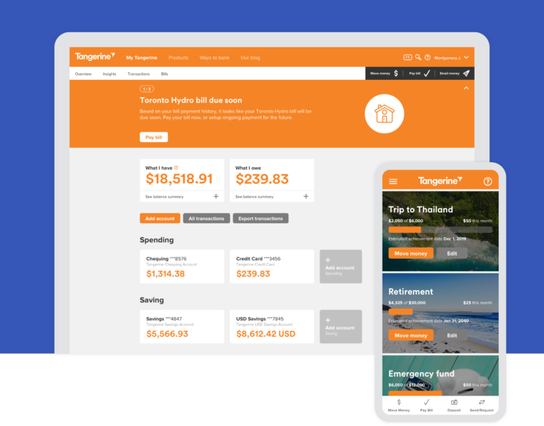 Tangerine Forward Banking Artefact